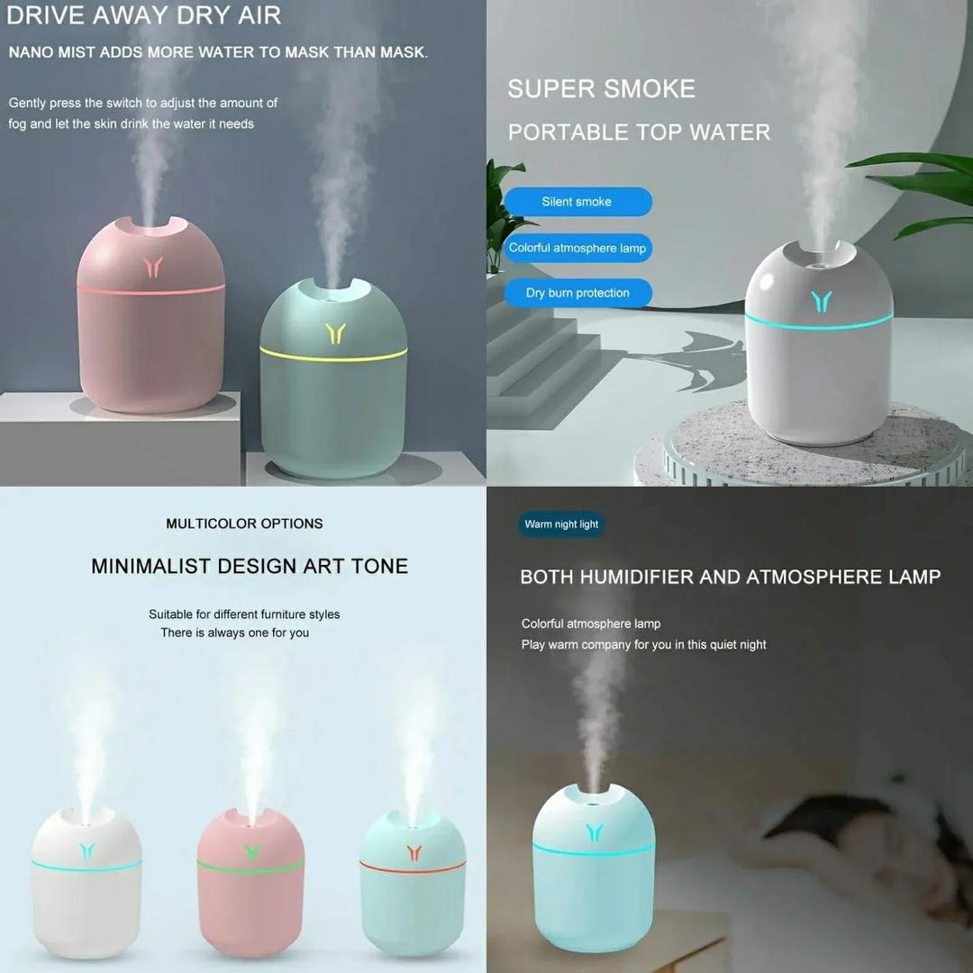 Humidifier Portable Mini Air Humidifiers for Bedroom - USB Desktop Humidifier with Led Night Lights, Quiet Cool Mist Humidifier, for Bedroom, Car And Office, 👍