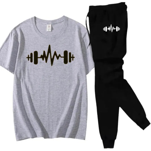 2 Pcs Men's Cotton Printed Track Suit