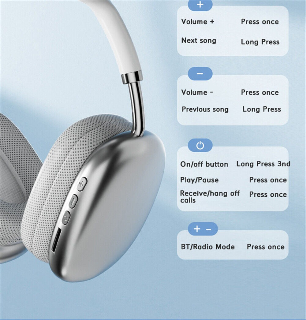 🎧🔥 P9 Wireless Bluetooth Headphones